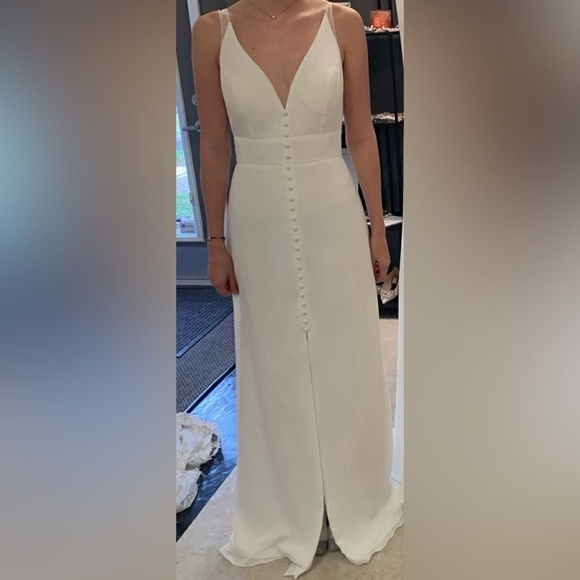 Christina Wu Bridesmaid Celebrations Collection Dress Ivory Size 10 Style 22029 - Picture 2 of 16